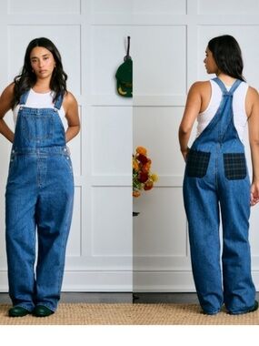 DAIRY BOY THE FARM OVERALLS Classic Blue Denim Overalls Women Sz large NWT